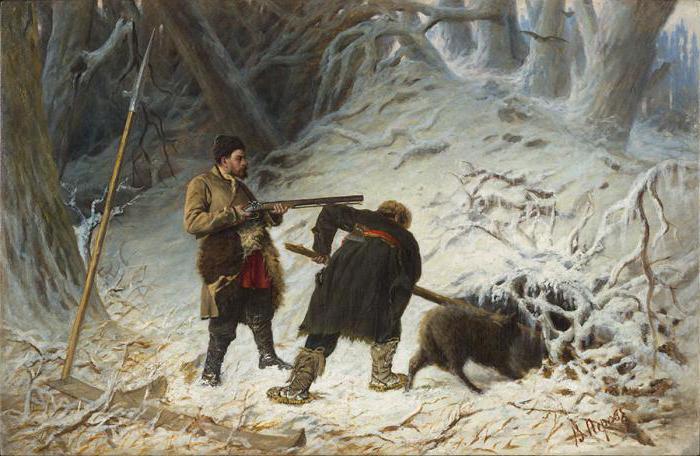 en bild av en björnjakt på vintern