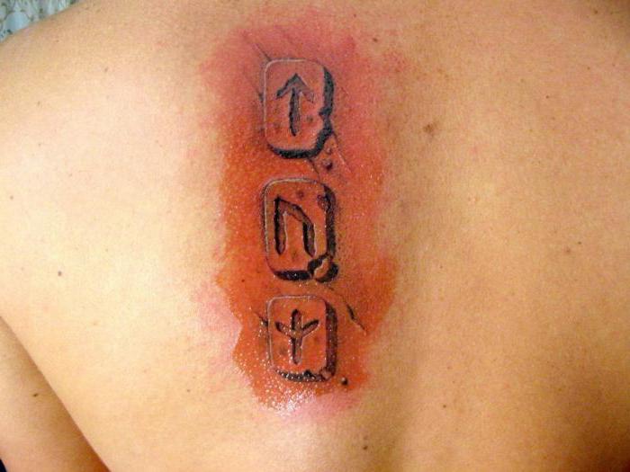 Runer tatueringar: mening, sorter