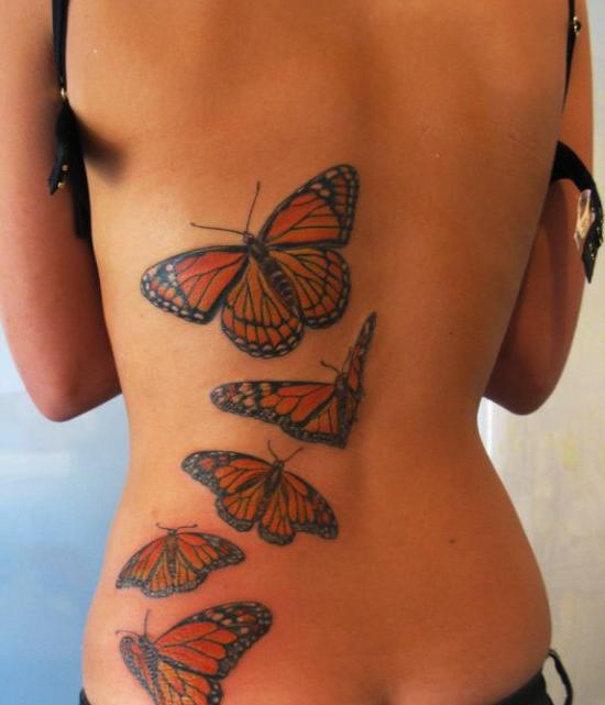 Tattoo för flickor på baksidan